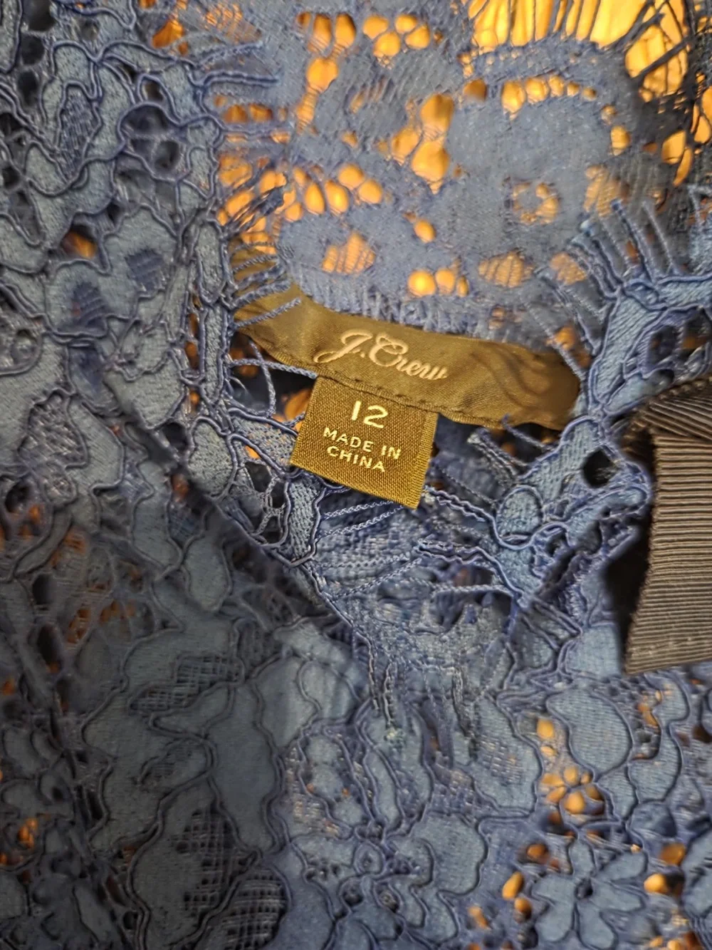 J. Crew Royal Blue Lace Long-Sleeve Blouse with matching blue tank! - Picture 5 of 8